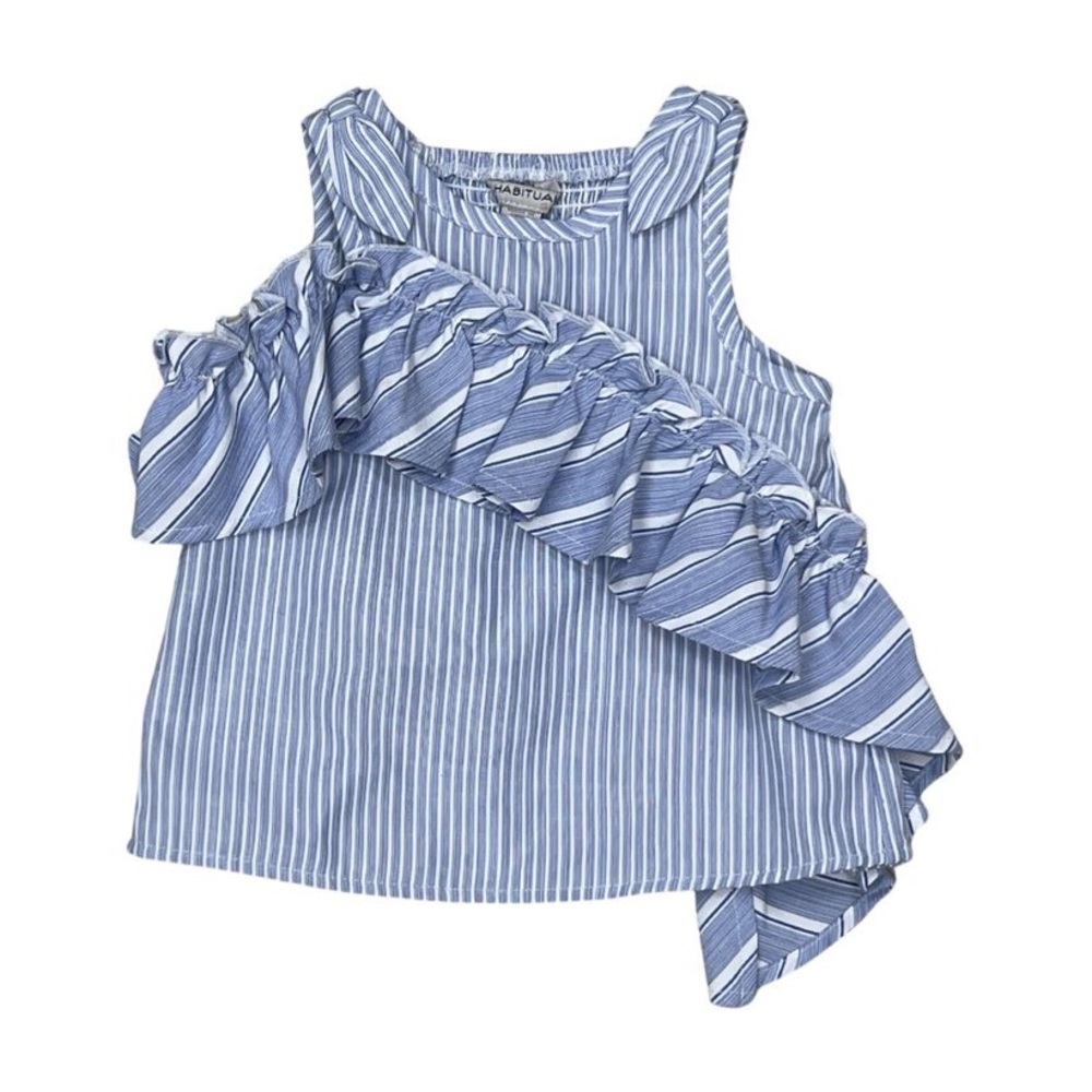 Habitual Hayden Mixed Stripe Ruffle Tank Top Toddler Baby Girls